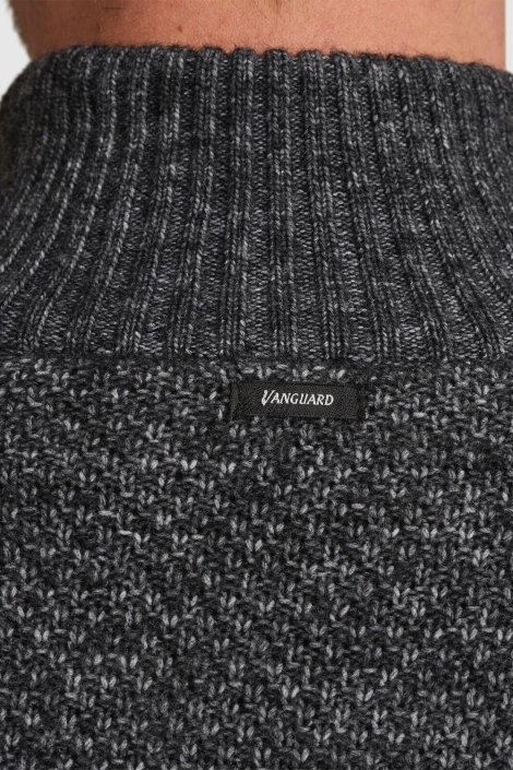 Vanguard half zip collar wool blend